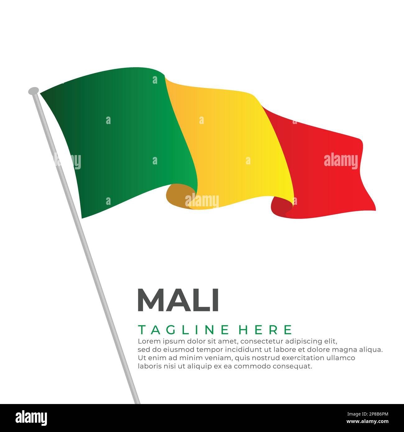Modèle vectoriel drapeau Mali moderne. Illustration vectorielle Illustration de Vecteur