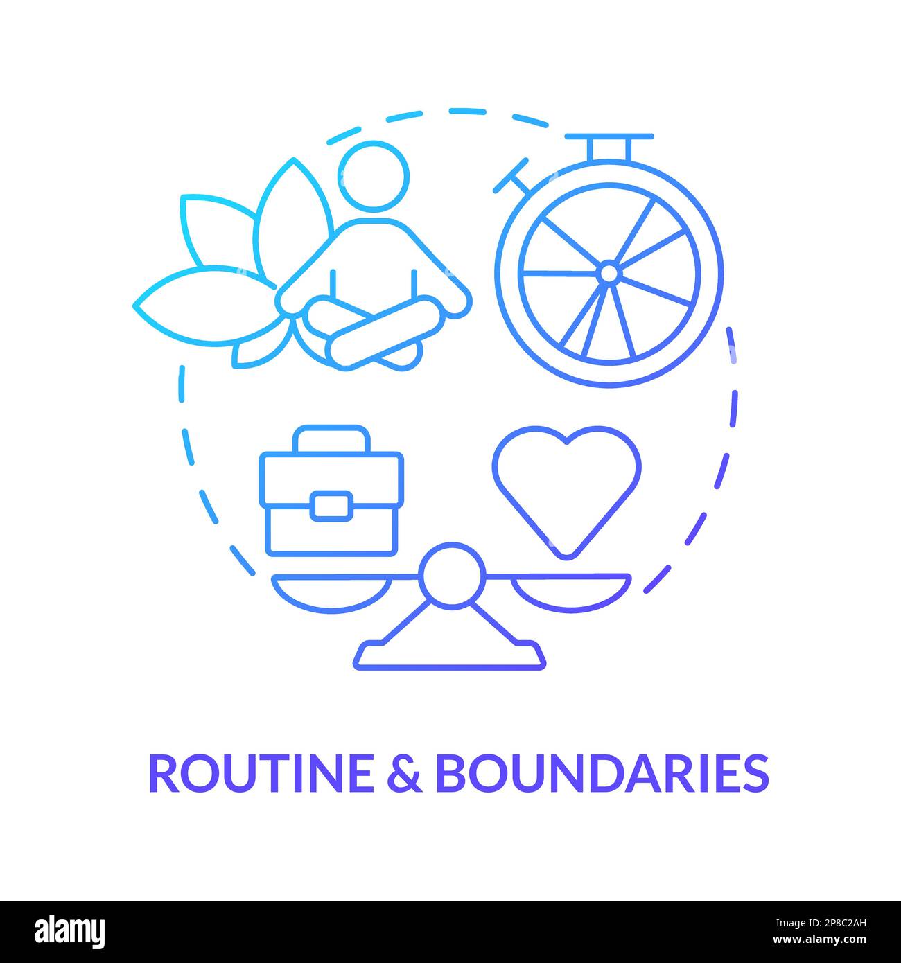 Icône de concept de gradient bleu de routine et de limites Illustration de Vecteur