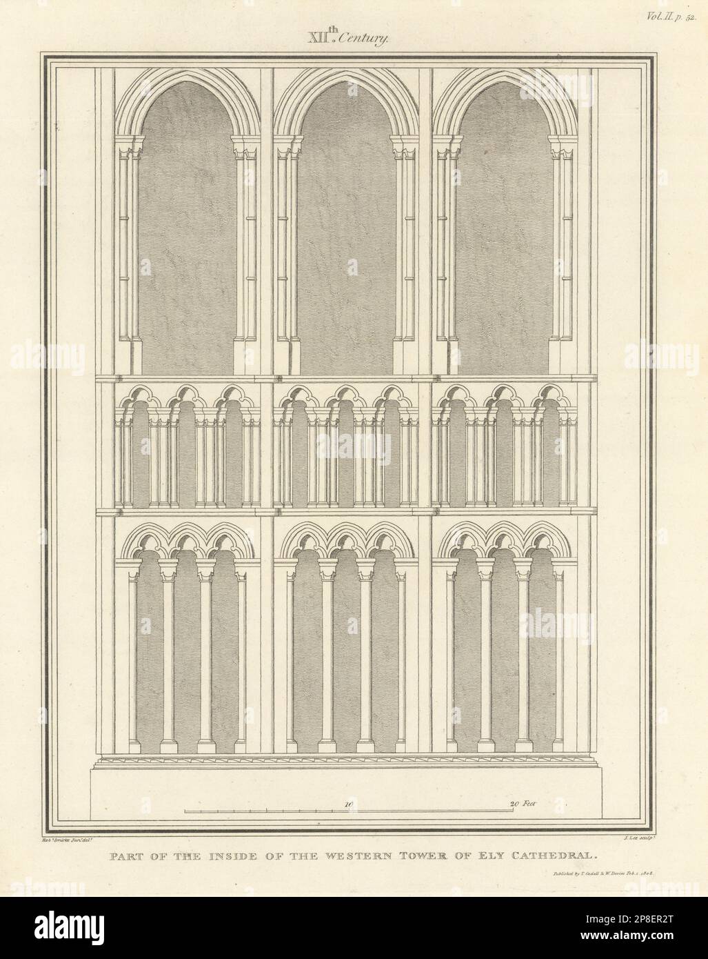 Partie de l'intérieur de la tour ouest de la cathédrale d'Ely. Impression SMIRKE 1810 Banque D'Images