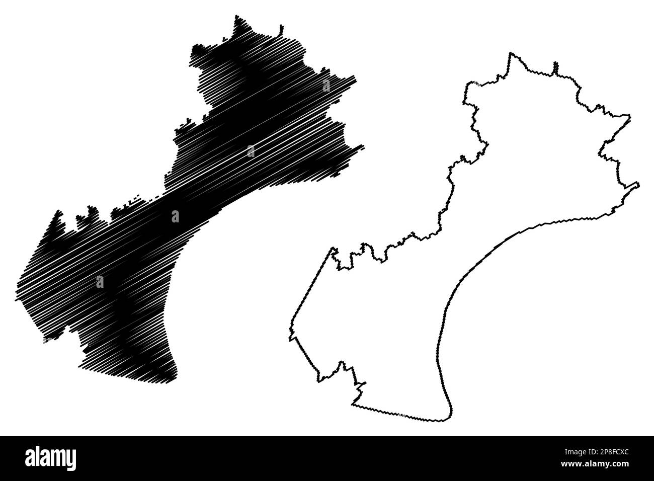 Folkestone et Hythe zone non-métropolitaine (Royaume-Uni de Grande-Bretagne et d'Irlande du Nord, comté cérémonial de Kent, Angleterre) carte vecteur illu Illustration de Vecteur