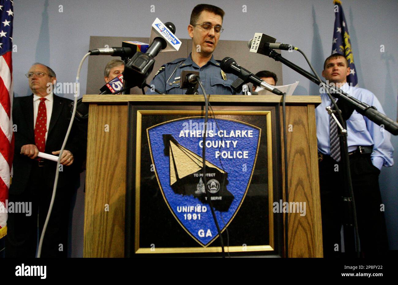 Maj. Mark Sizemore of the AthensClarke County Police Department speaks