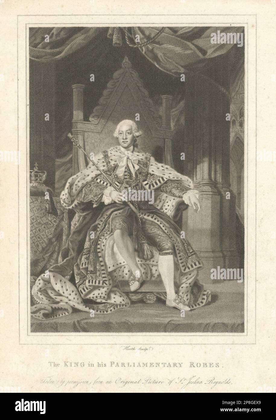 Le Roi dans ses robes parlementaires. George III Après Joshua Reynolds 1790 Banque D'Images
