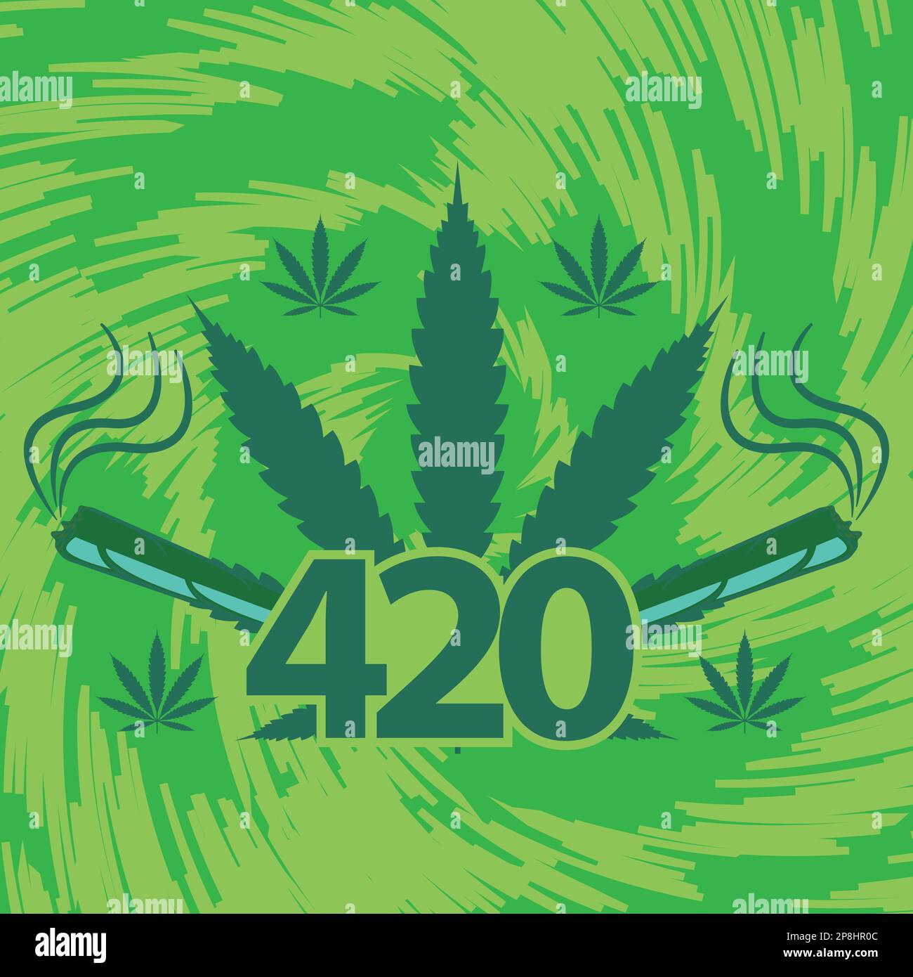 420 illustration de la conception du vecteur de bannière de cannabis avec icône de feuille de marijuana, icône de l'articulation de la cigarette de mauvaises herbes et typographie. concept happy 420 pour les grès Illustration de Vecteur