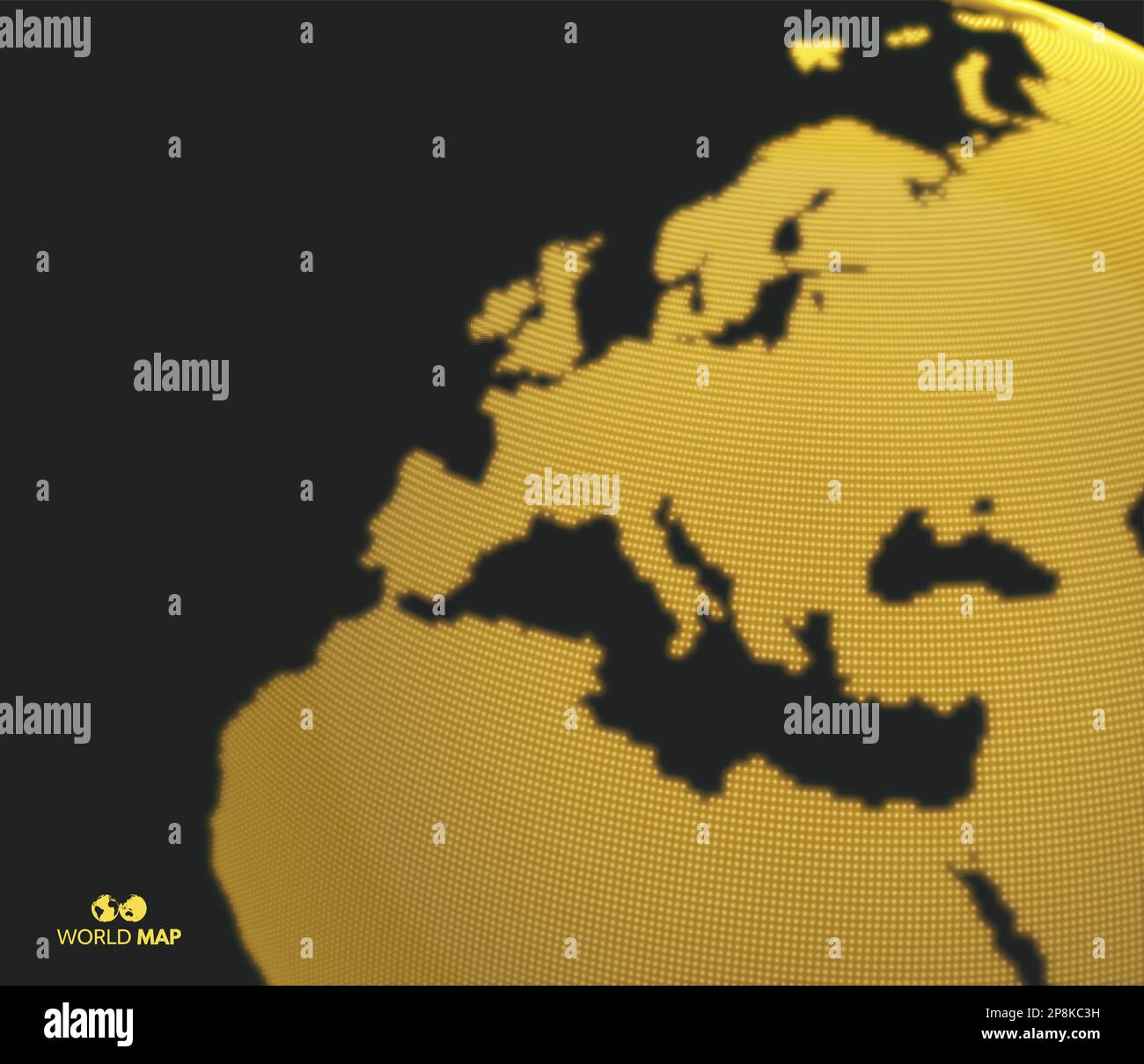 Afrique et Europe. Carte vectorielle du monde. Concept de marketing commercial mondial. Style en pointillés. Conception pour l'éducation, la science, les présentations web. Illustration de Vecteur