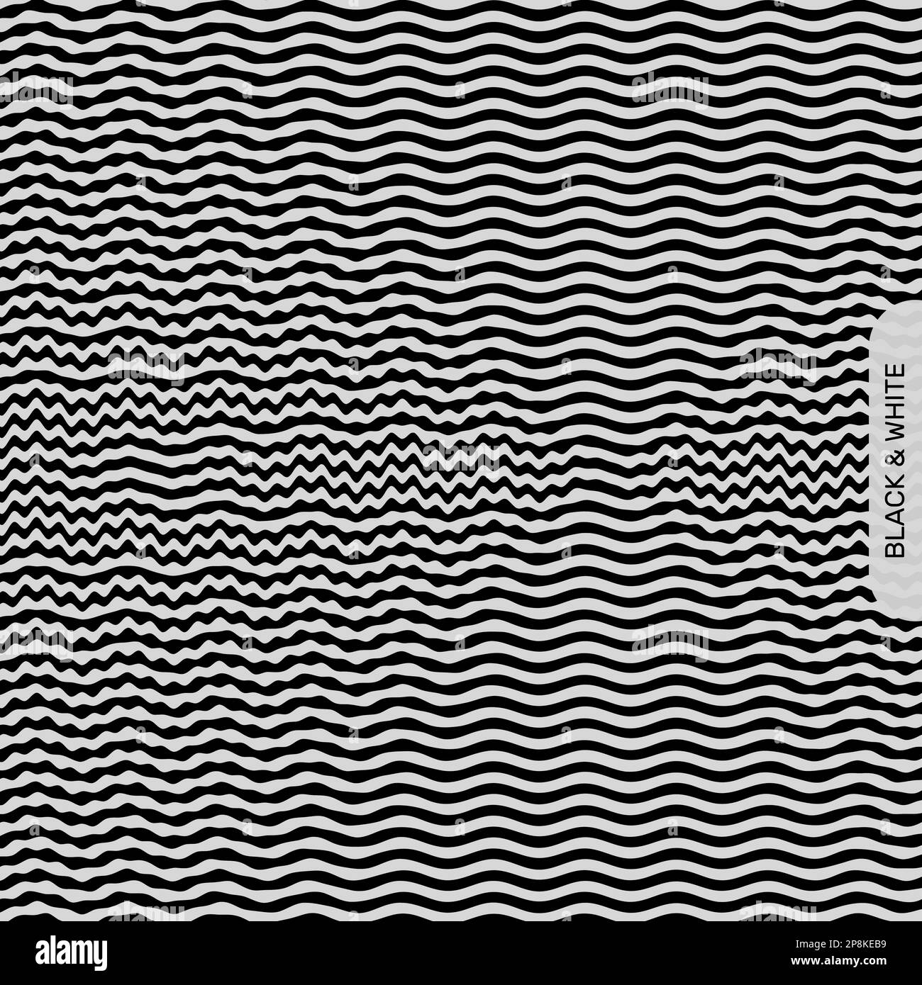 Illusion optique. Arrière-plan rayé abstrait noir et blanc. 3D illustration vectorielle. Illustration de Vecteur