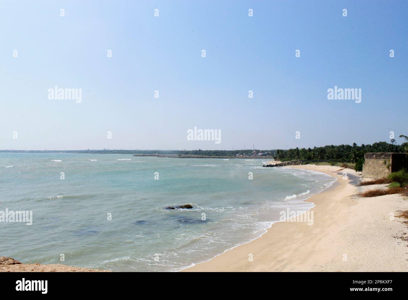 Vue sur la mer à Kanyakumari, Tamil Nadu, Inde Banque D'Images