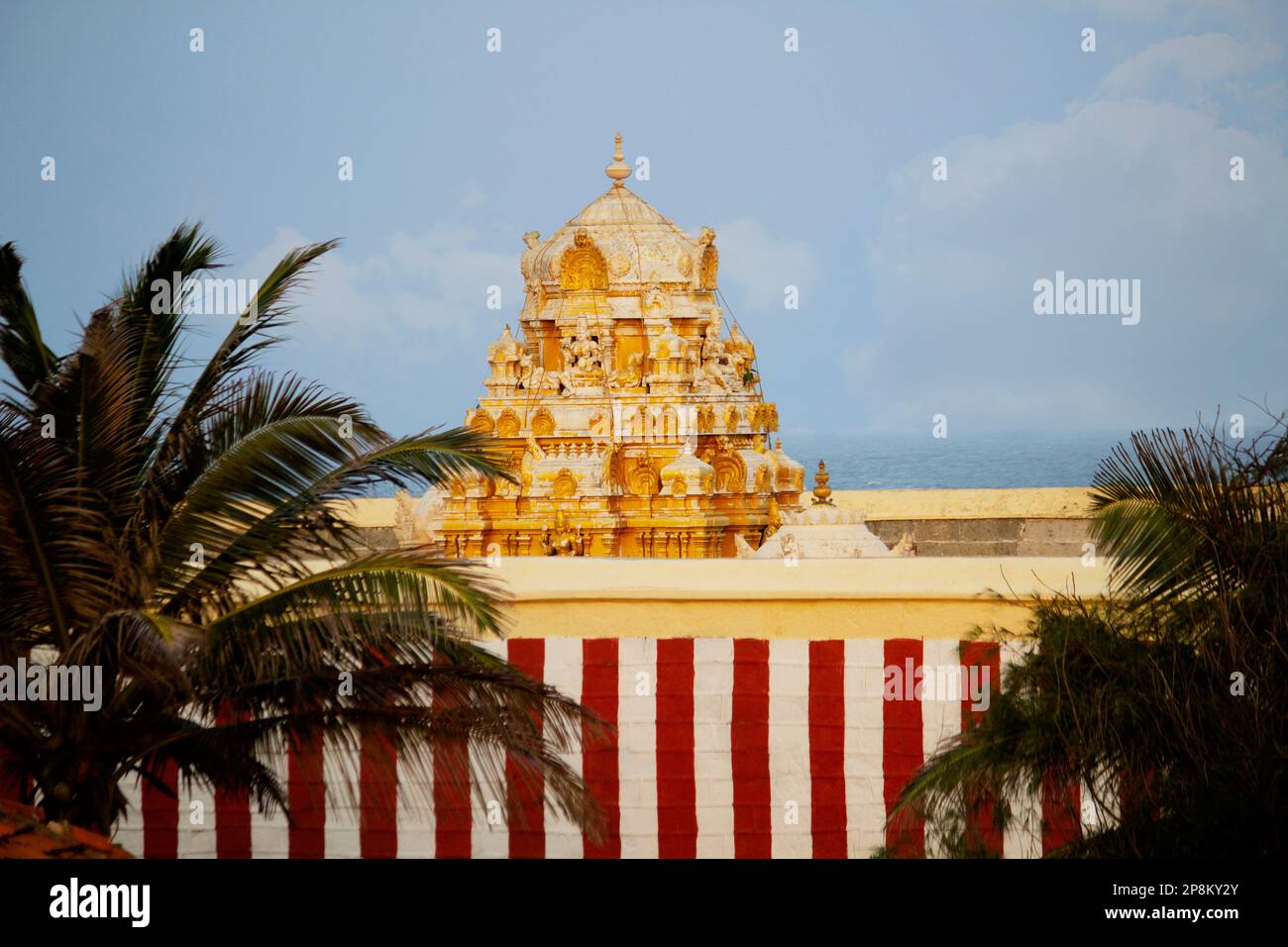 Temple de Kumari Amman. Le temple Saint est vieux de 3000 ans et est dédié à la Déesse pure et vierge Kanya Kumari Banque D'Images