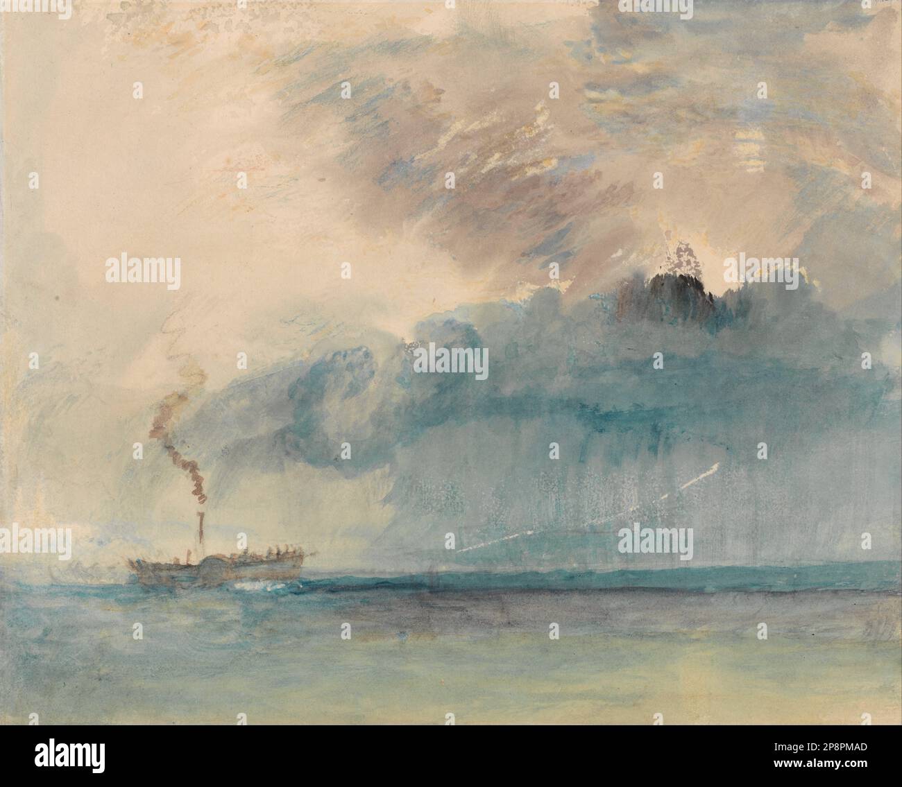 Un bateau à vapeur à aubes dans une tempête vers 1841 par Joseph Malbord William Turner Banque D'Images