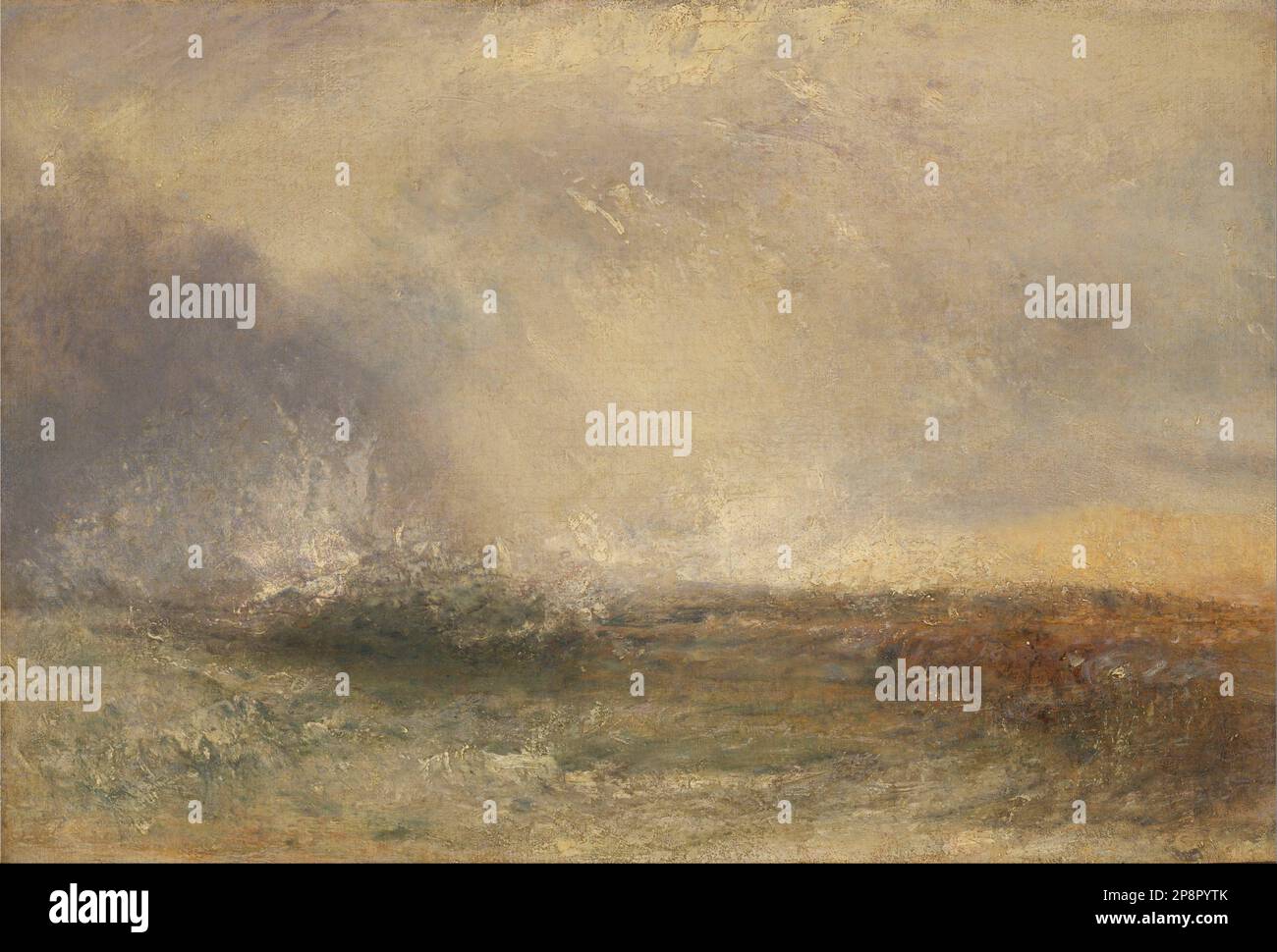 Mer de Stormy se brisant sur une rive entre 1840 et 1845 par Joseph Malbord William Turner Banque D'Images