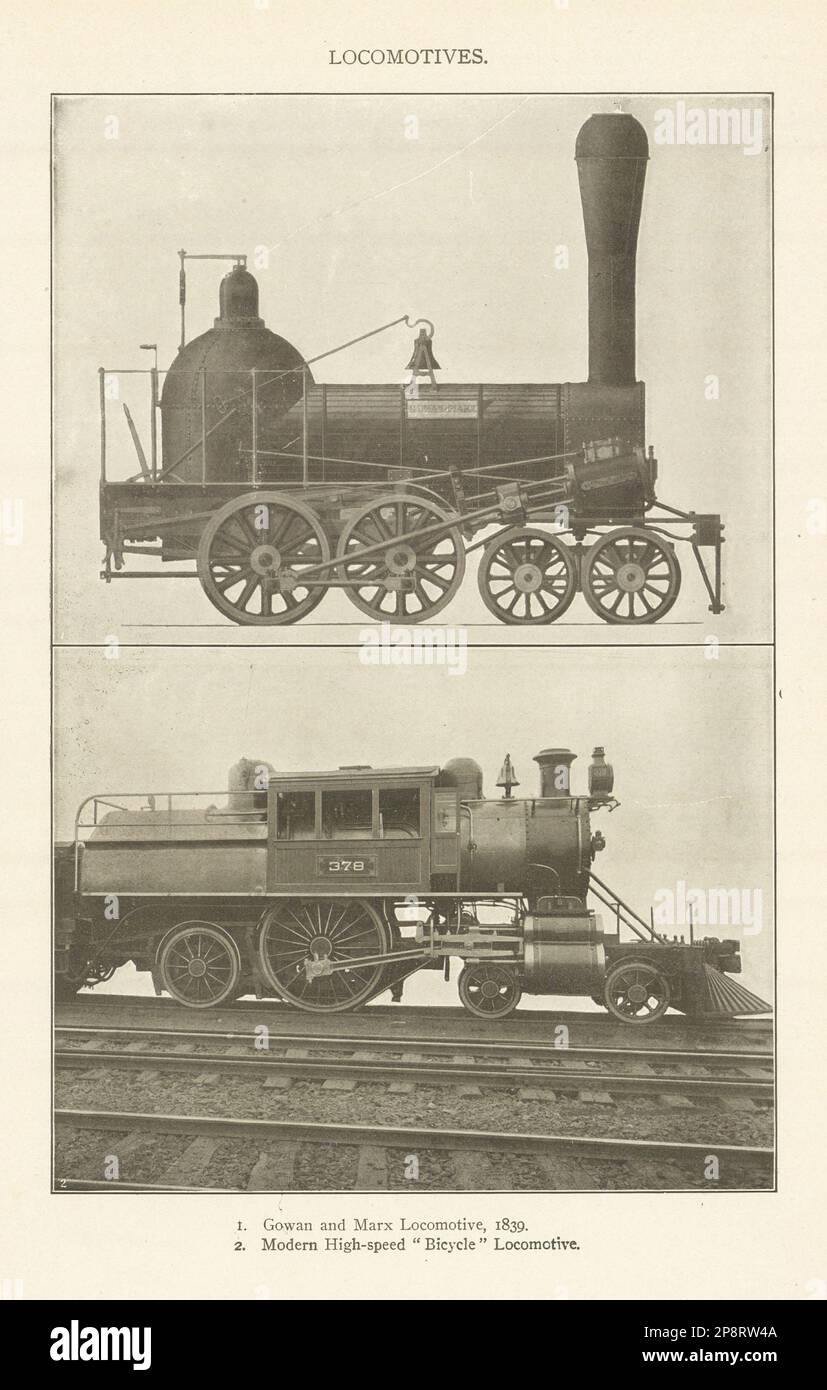 Gowan & Marx Locomotive, 1839. Locomotive moderne à grande vitesse « Bicycle » 1907 Banque D'Images