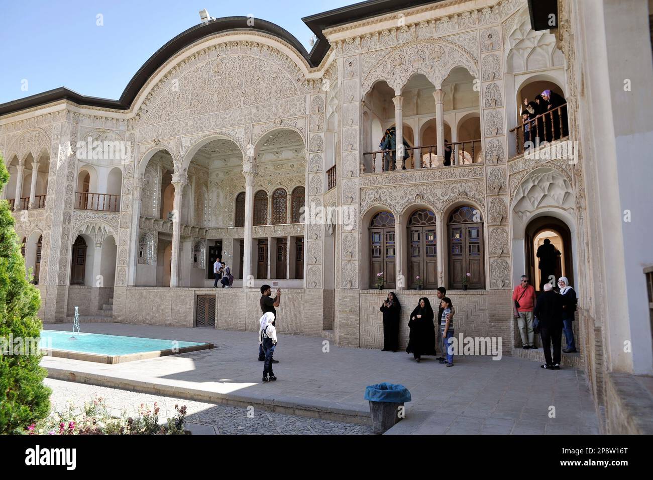 L'Tabatabaei au sein House, une maison historique à Kashan, Iran. Banque D'Images