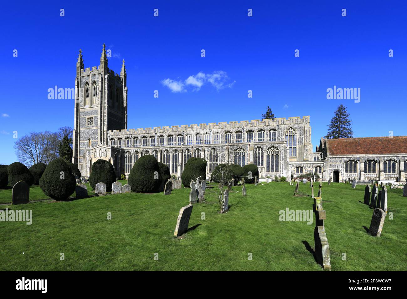 Eglise de la Sainte Trinité, village de long Melford, comté de Suffolk, Angleterre, Royaume-Uni Banque D'Images