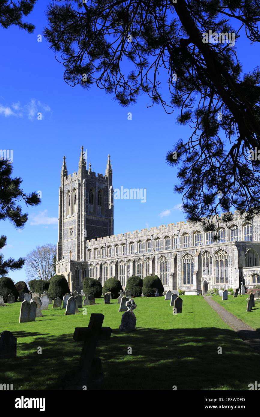 Eglise de la Sainte Trinité, village de long Melford, comté de Suffolk, Angleterre, Royaume-Uni Banque D'Images