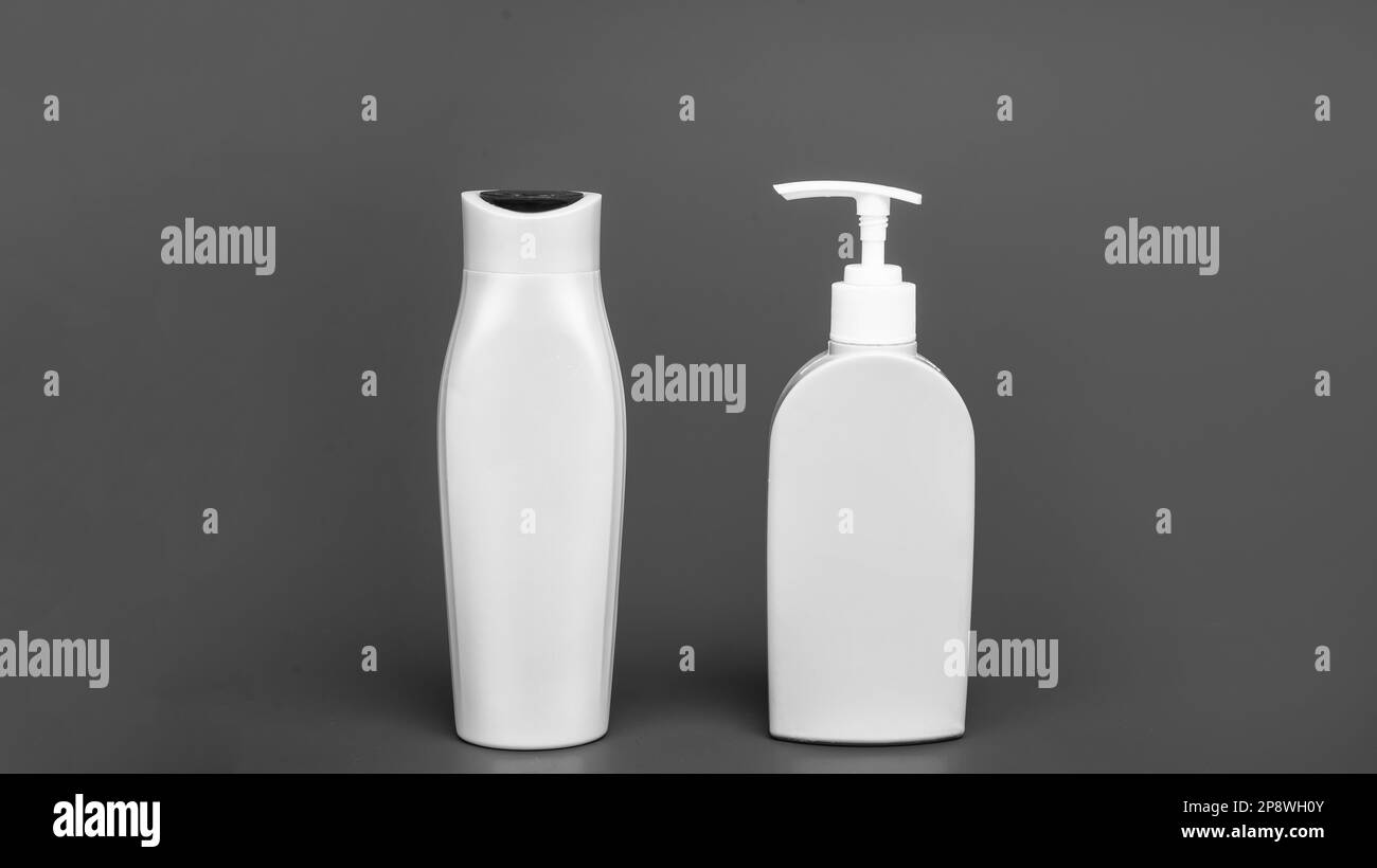 Lot De 2 Bouteilles Carrées 250ml Avec Pompe | Plastique Marron - Vasana | Pour Shampoing, Lotion & Cosmétiques
