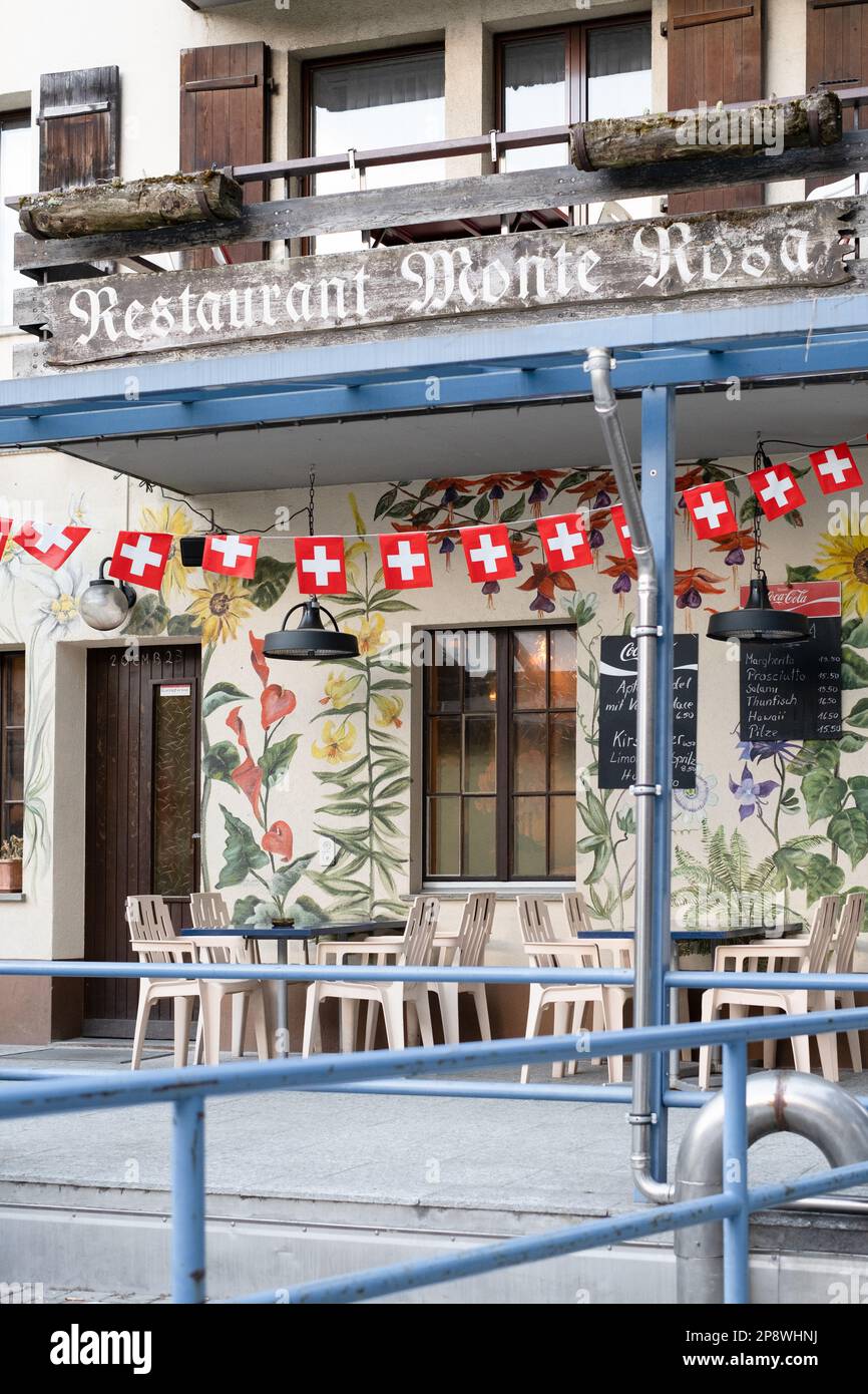 Restaurant Monte Rosa, Saint Niklaus, Suisse Banque D'Images