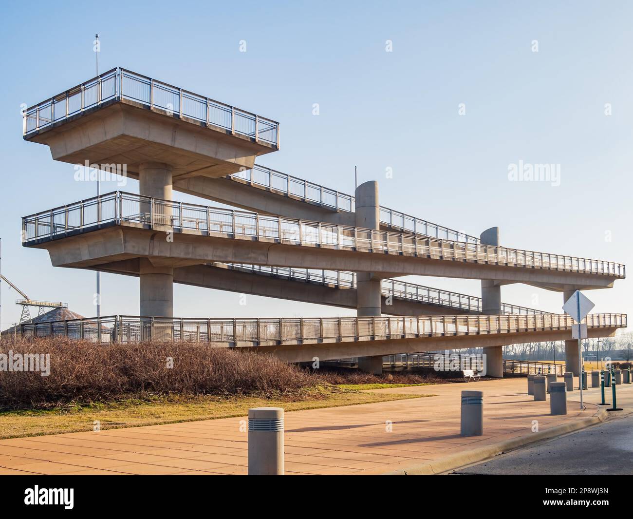 Vue ensoleillée sur le Mississippi, vue sur l'Illinois Banque D'Images