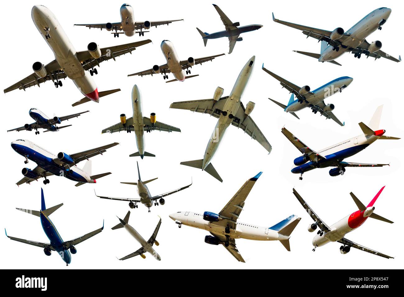 De nombreux avions différents sur un fond blanc et propre Banque D'Images De nombreux avions différents sur un fond blanc et propre Banque D'Images