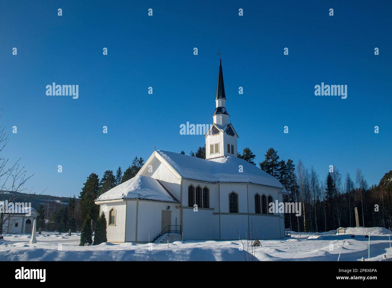 Une église rurale éloignée près de Beitovolées en Norvège Banque D'Images