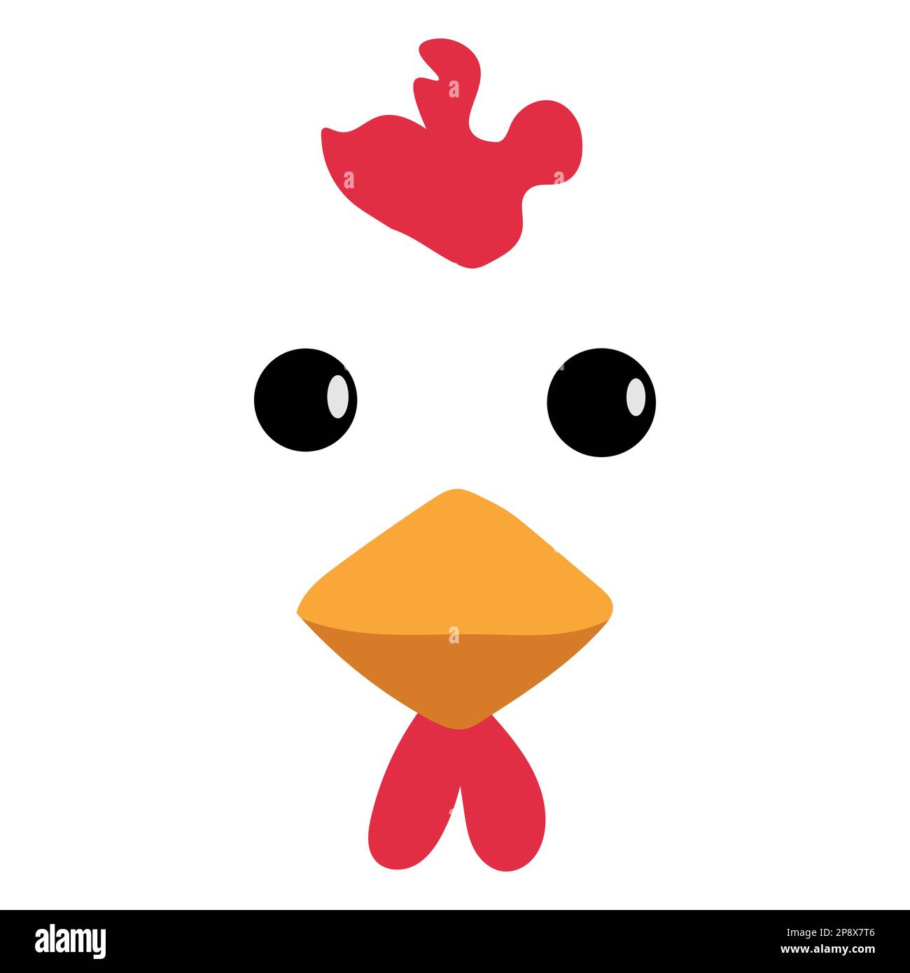 Icône représentant un vecteur de visage de poulet de style dessin animé Illustration de Vecteur