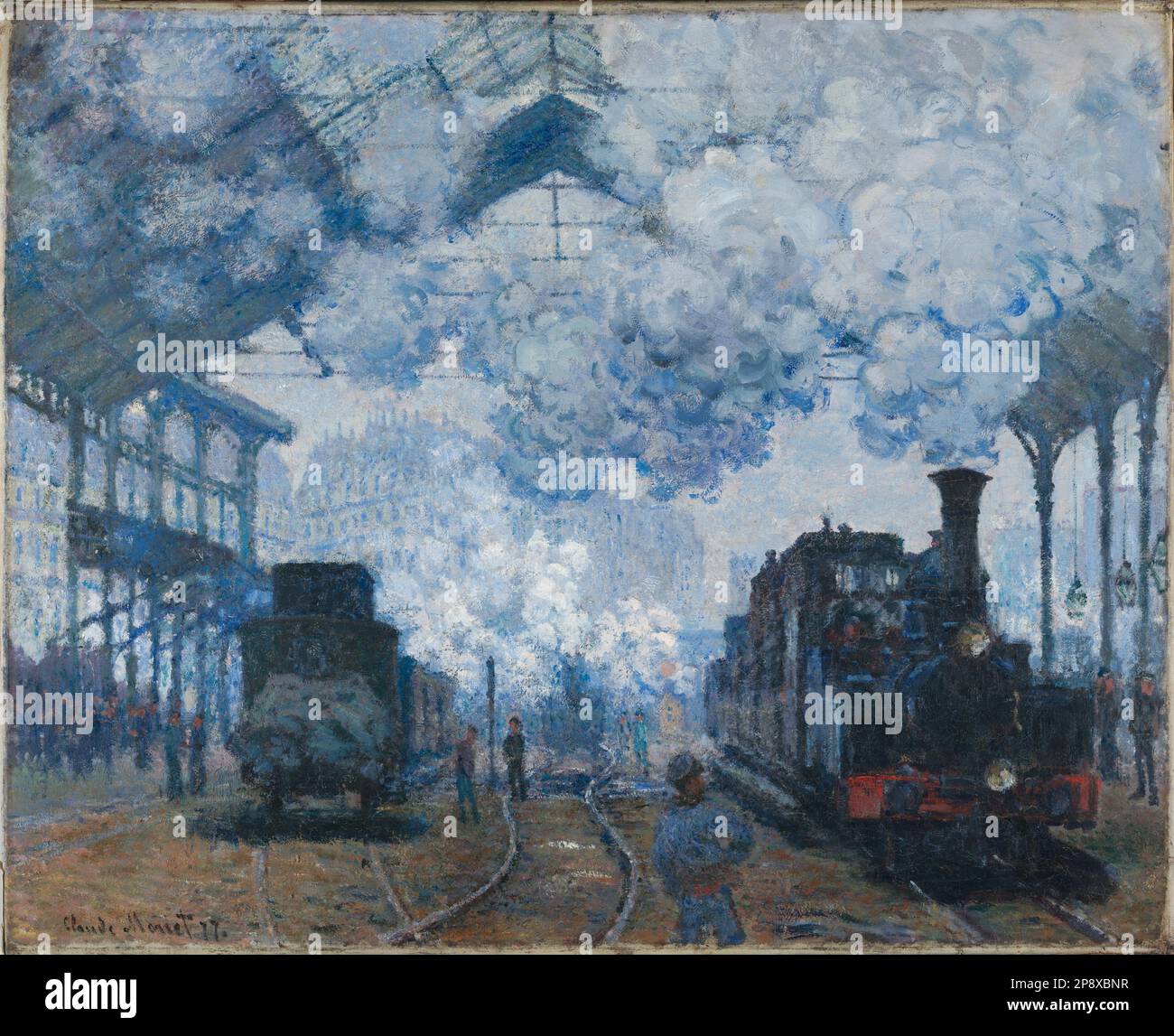 La Gare Saint-Lazare : arrivée d'un train 1877 par Claude Monet Banque D'Images