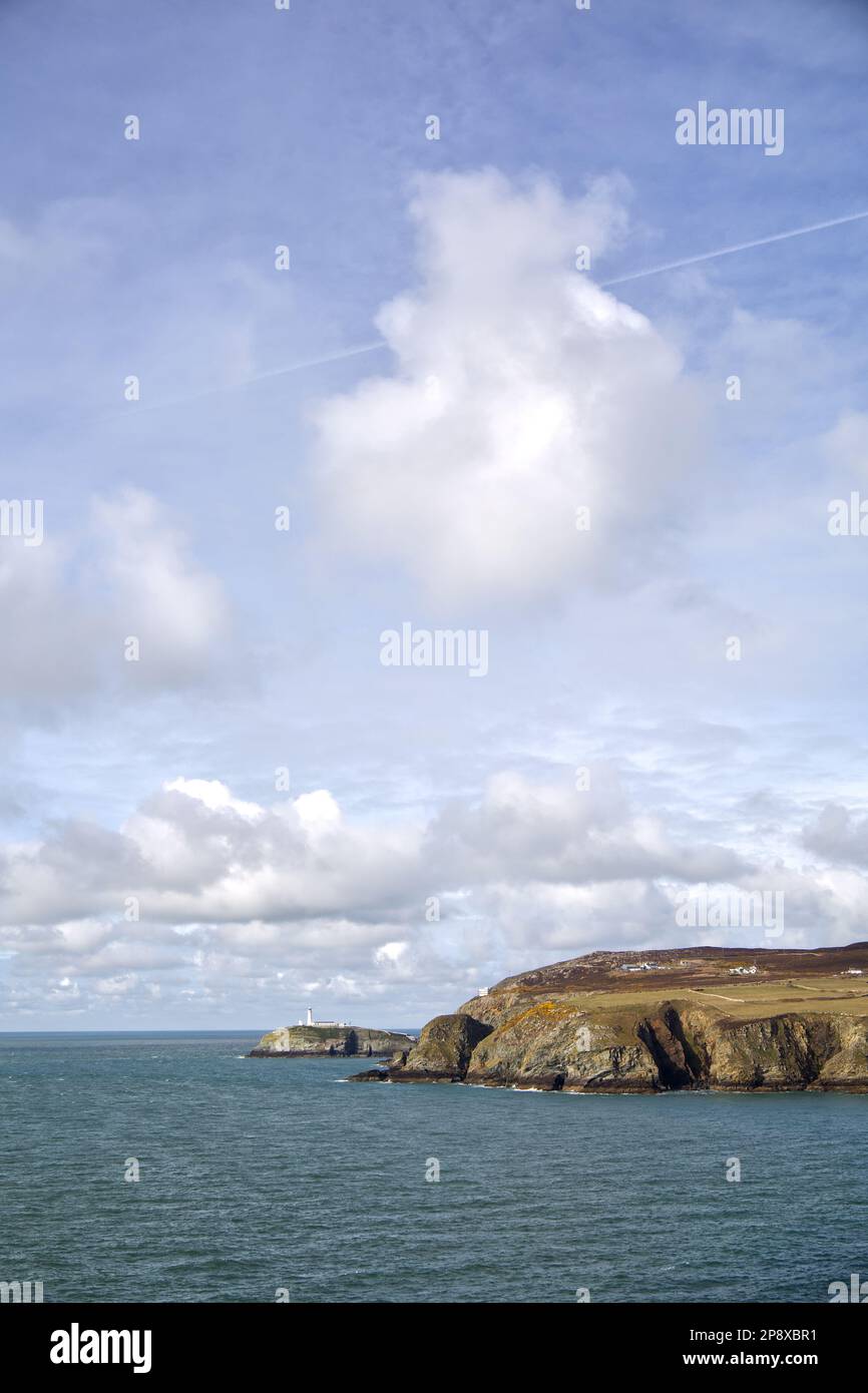 Images du Wales Coast Path, phare de South Stack, montagne de Holyhead à l'île Sainte, au nord du pays de Galles Banque D'Images