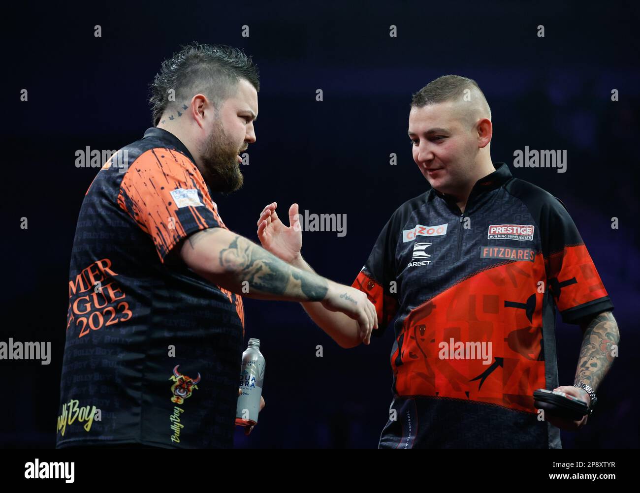 9th mars 2023, M&amp;S Bank Arena, Liverpool, Angleterre; 2023 PDC Cazoo Premier League Darts Liverpool Night 6; Banque D'Images