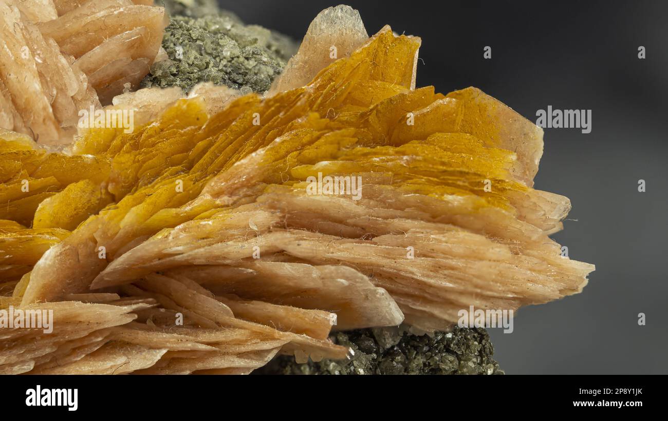 Échantillon de minerai de barite, macro photo, image de roche Banque D'Images