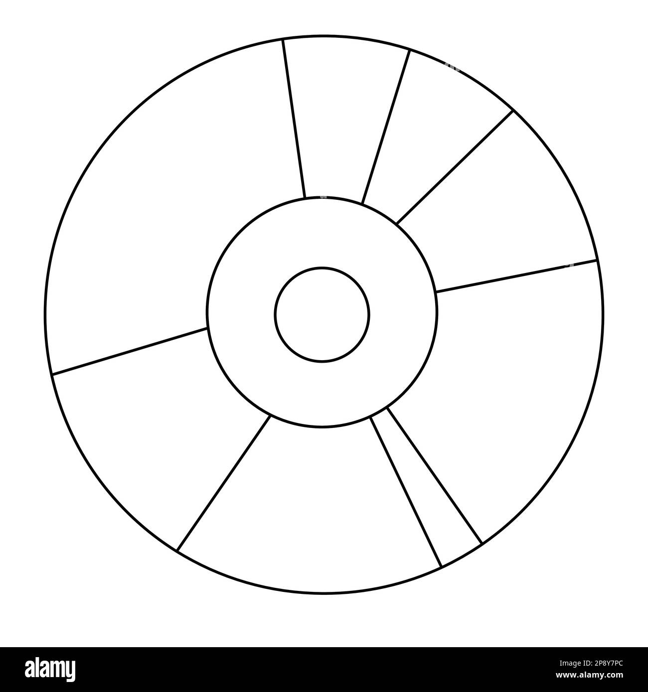 Disque compact ou cd avec des reflets colorés, élément rétro ou autocollant, dessin vectoriel plat style doodle pour livre de coloriage pour enfants Illustration de Vecteur