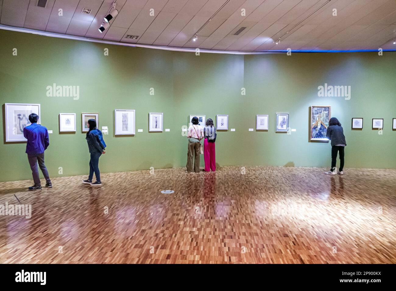 Mexico, Museo de Arte Moderno, Musée d'Art moderne, parc de Chapultepec, Remedios Varo Disrupciones de lo surréalisme réel, en regardant l'homme hommes mal Banque D'Images