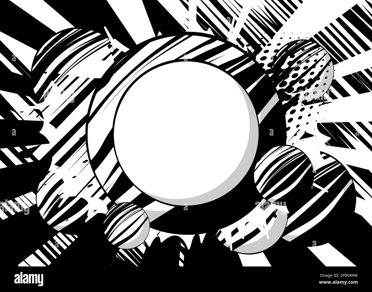 Bande dessinée Noir et blanc fond publicitaire. Affiche de présentation