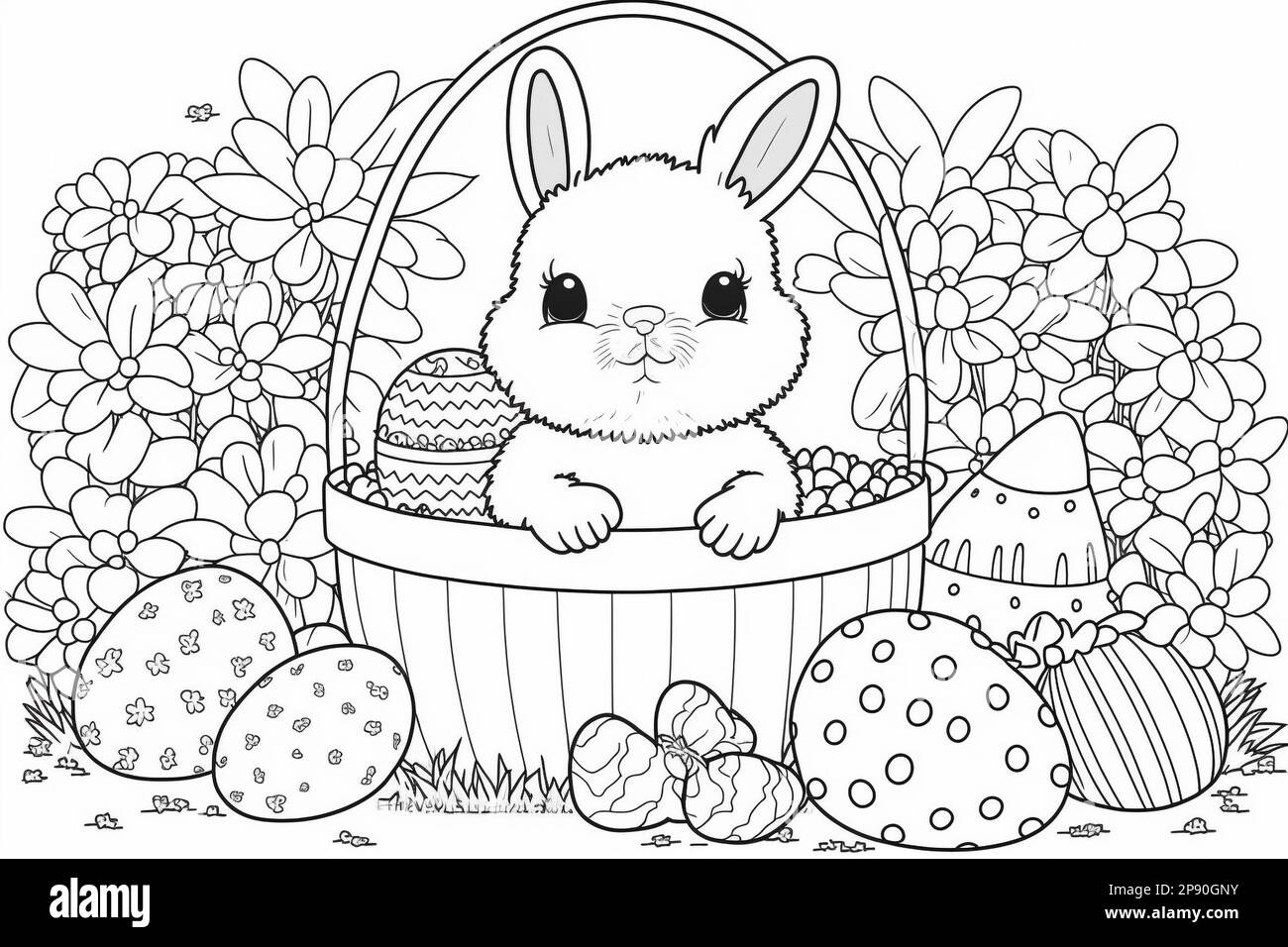 Coloriage pour enfants. Page à colorier imprimable. Pâques. École