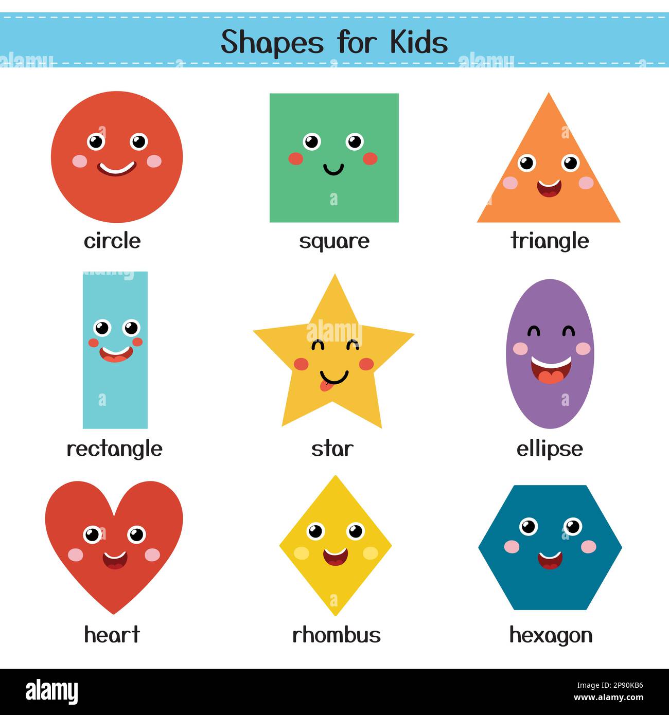 Affiche Formes Mignonnes Pour Enfants Apprendre Des Formes