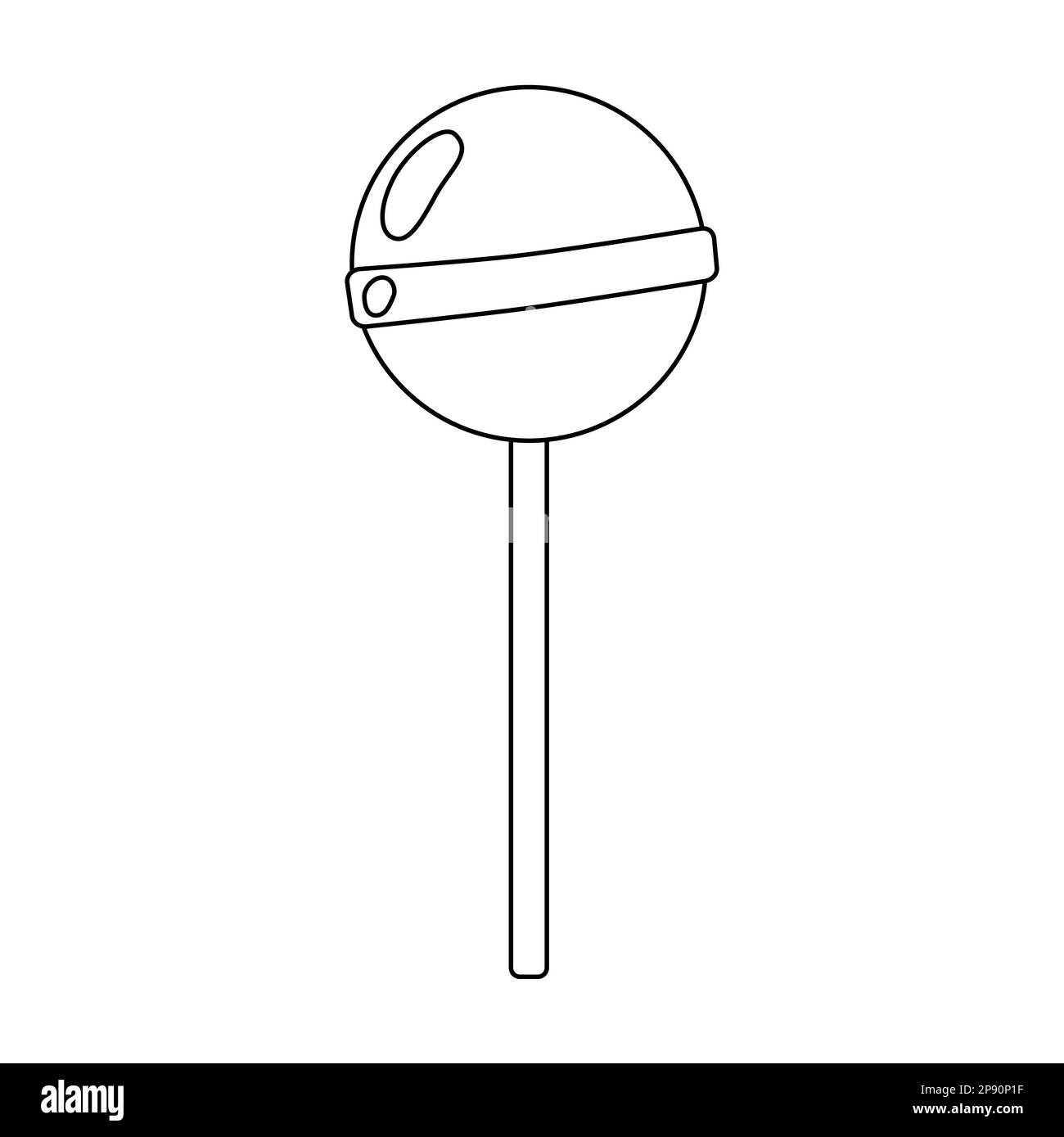 Loop rose rond, élément de style rétro, dessin vectoriel plat style doodle pour livre de coloriage pour enfants Illustration de Vecteur