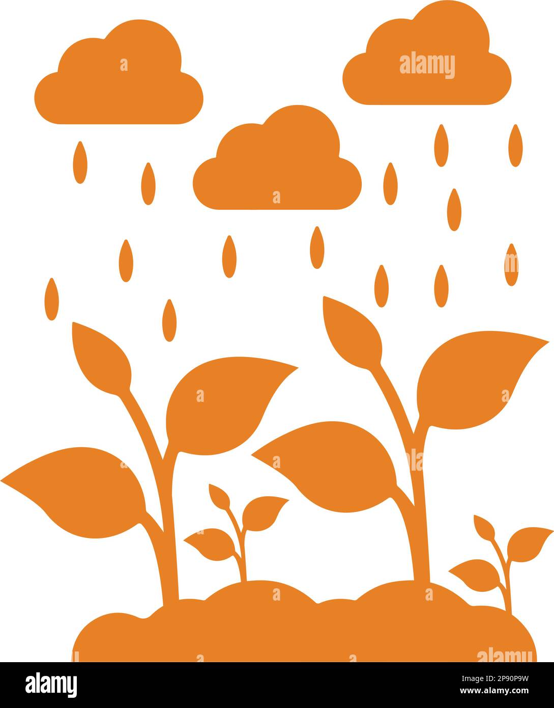 Icône nuage, arbre, pluie. Une icône magnifique et méticuleuse. Vecteur bien organisé et modifiable pour toutes les utilisations. Illustration de Vecteur