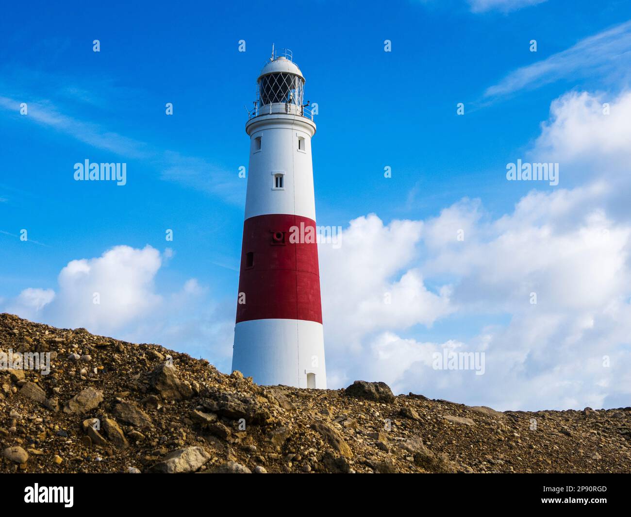 Phare de Portland Bill sur la côte jurassique à Dorset. Banque D'Images