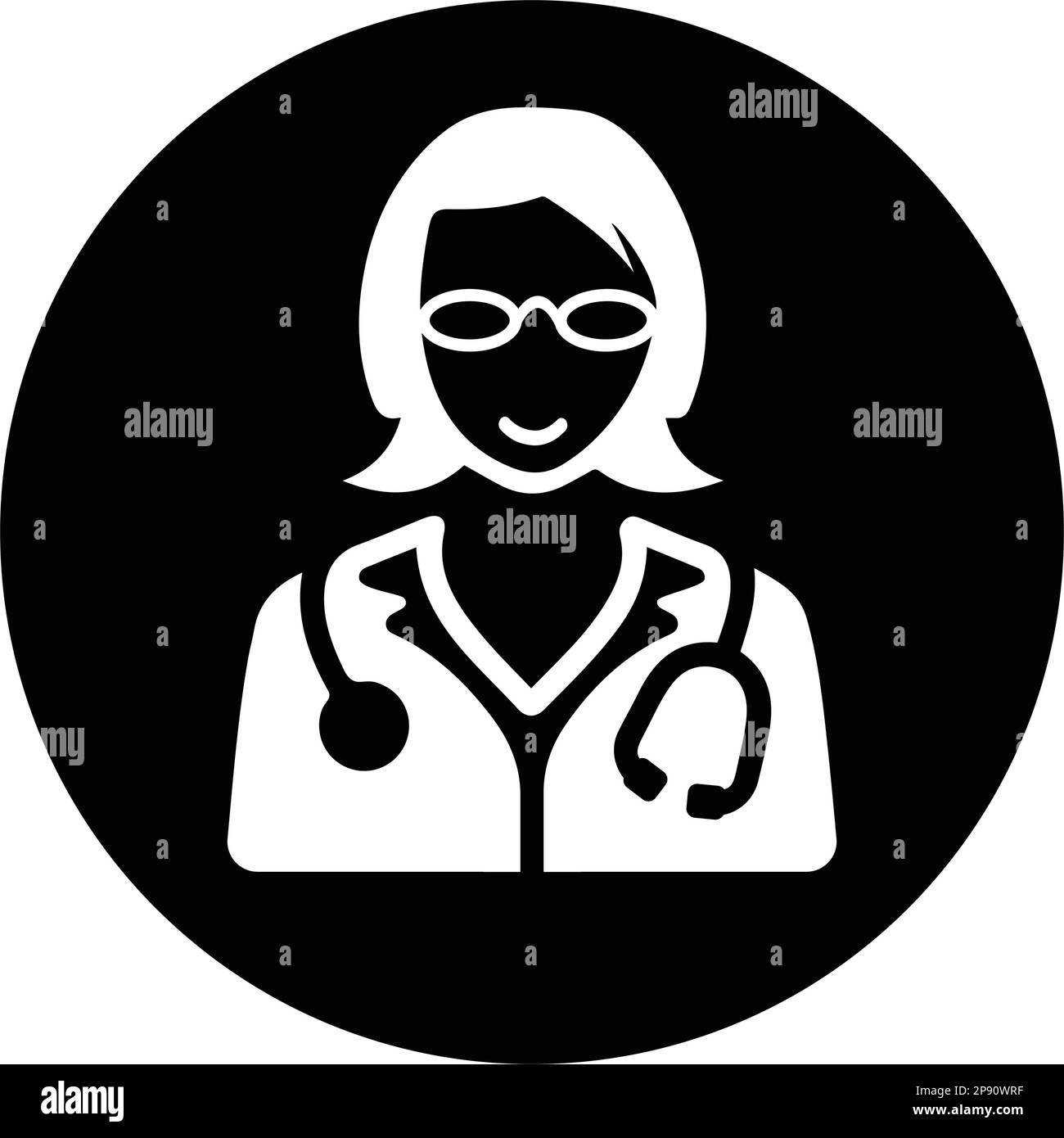 Femme médecin icône, graphiques vectoriels pour une utilisation variée. Illustration de Vecteur