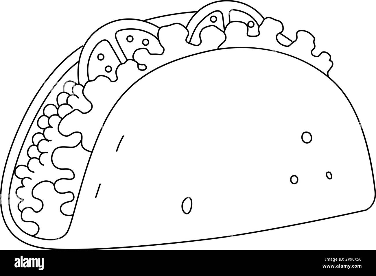 Tacos page de coloriage isolée pour enfants Illustration de Vecteur Tacos page de coloriage isolée pour enfants Illustration de Vecteur