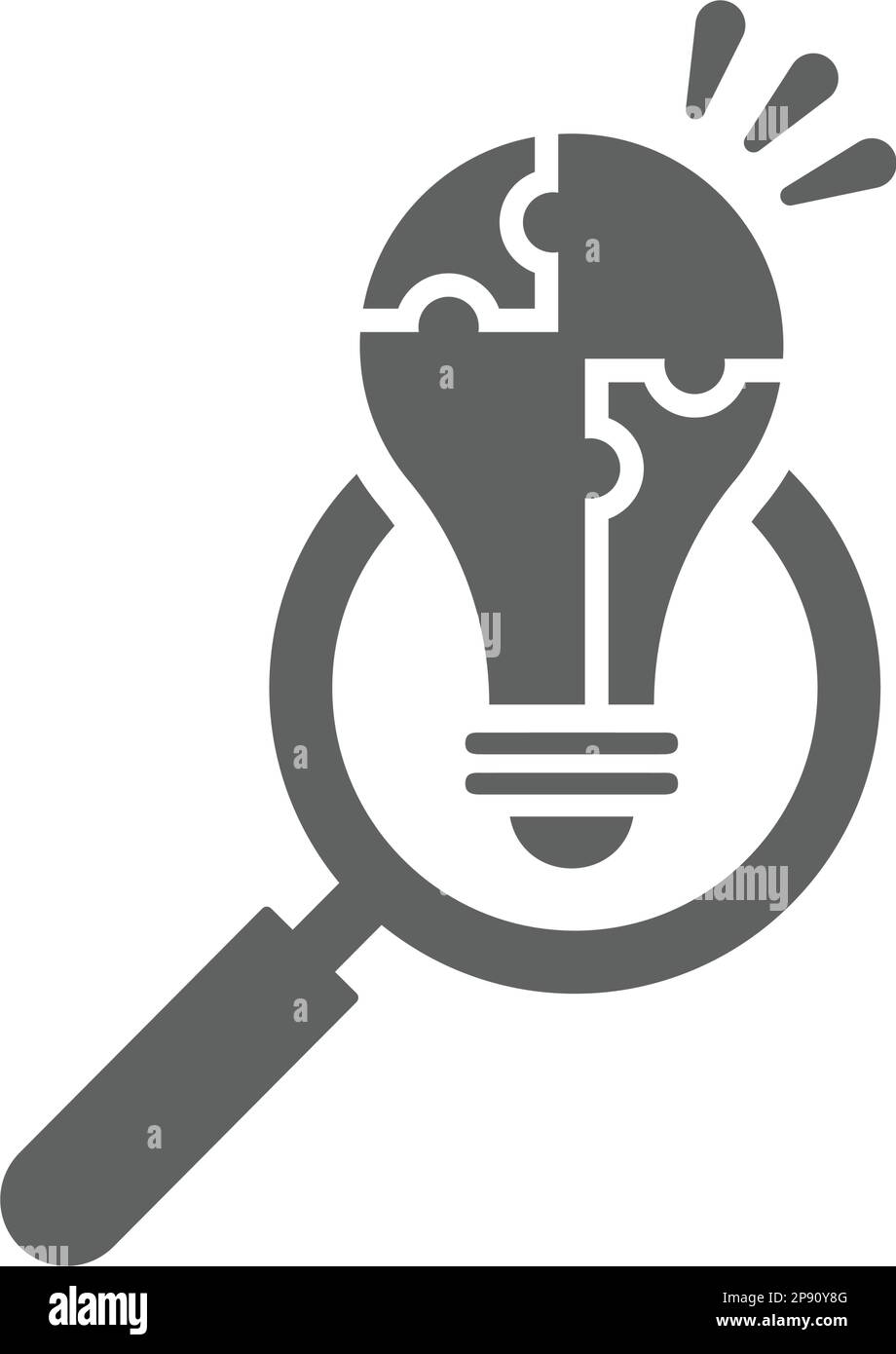 Recherche de l'icône idée créative. Utilisation dans l'impression, le Web, les projets de conception ou tout type d'usage commercial. Illustration de Vecteur