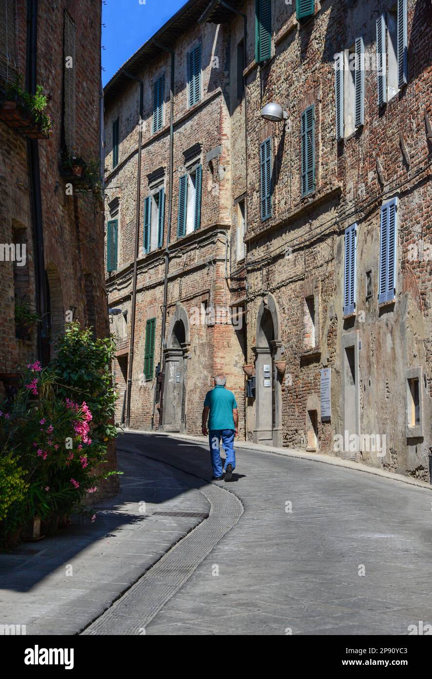 Città della Pieve (Italie) - Une vieille ville suggestive dans la province de Pérouse, en Ombrie, avec une architecture de renaissance. Ici le centre historique Banque D'Images