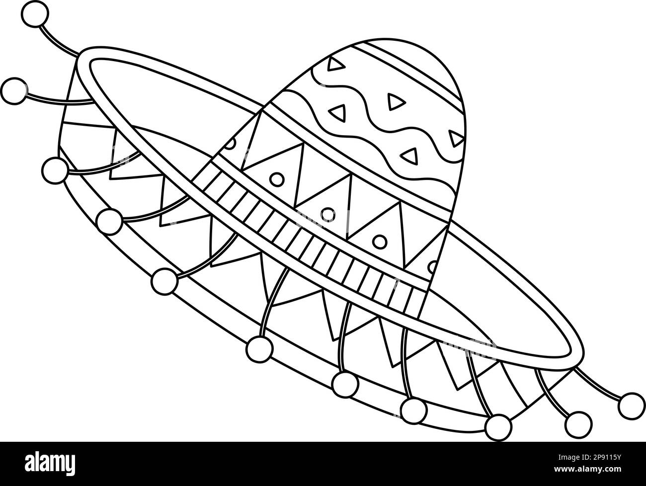 Sombrero page de coloriage isolée pour enfants Illustration de Vecteur