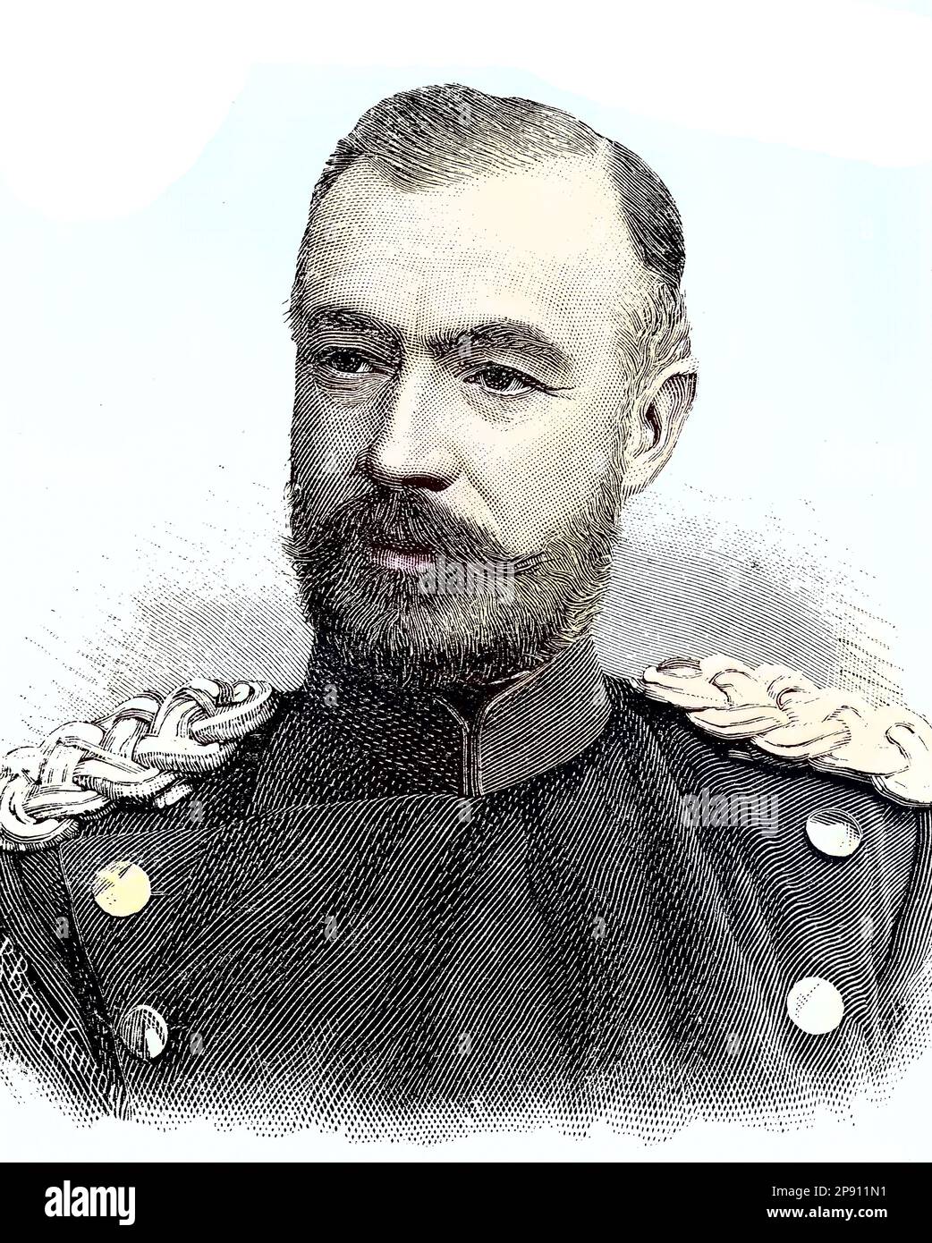 Paul Leopold Eduard Heinrich Anton Bronsart von Schellendorf, 1832 - 1891- war ein preußischer General und Schriftsteller, der von 1883 bis 1889 als Kriegsminister diente, situation aus der Zeit des Deutsch-Franzöchen Krieges oder Deutsch-Französischen Krieges, 1870-1871, Digital Historierisch, Vorprolage der Redution 19. Jahrhundert Banque D'Images