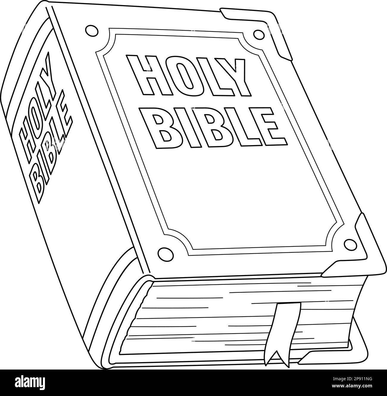 Sainte Bible page de coloriage isolée pour enfants Illustration de Vecteur