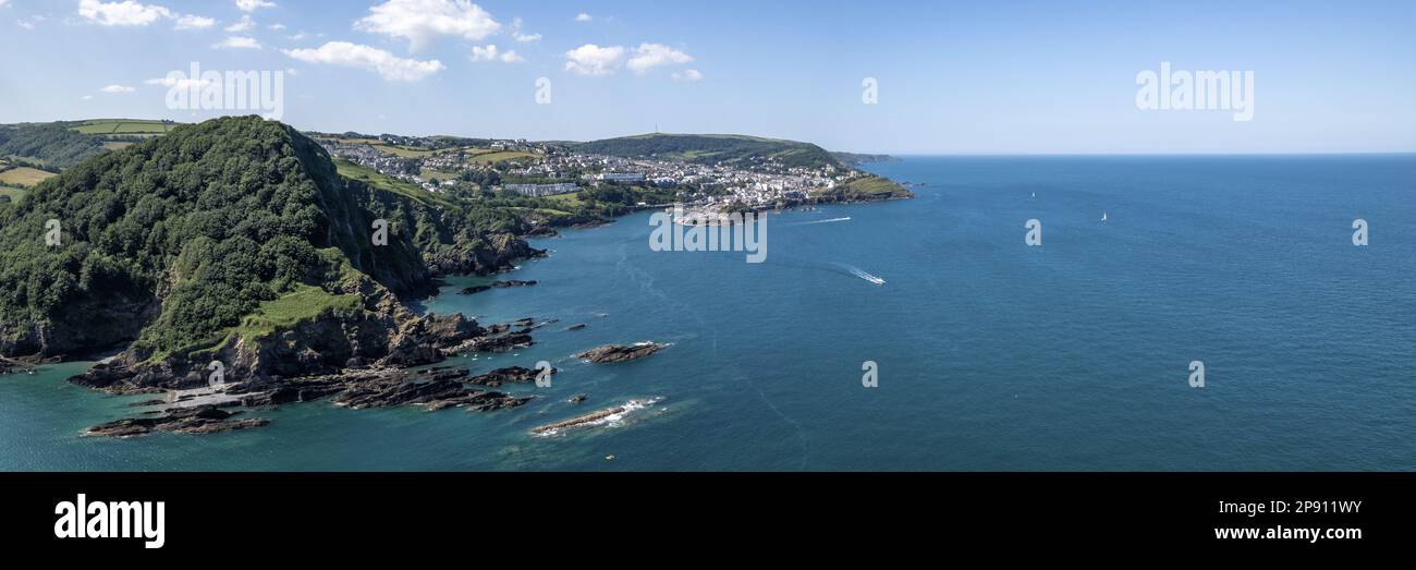 Ilfracombe Cliffs, North Devon Drone photo panoramique aérienne Banque D'Images