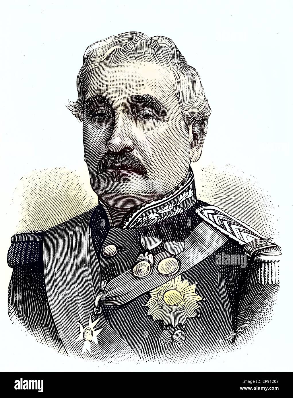 Charles Guillaume Marie Appollinaire Antoine Cousin Montauban, comte de Palikao, 1796 - 1878, war ein französischer General und Staatsmann, situation zur Zeit des Deutsch-Französischen Krieges, 1870-1871, Historisch, restaurant numérique Reproduktion von einer Vorlage aus dem 19. Jahrhundert Banque D'Images