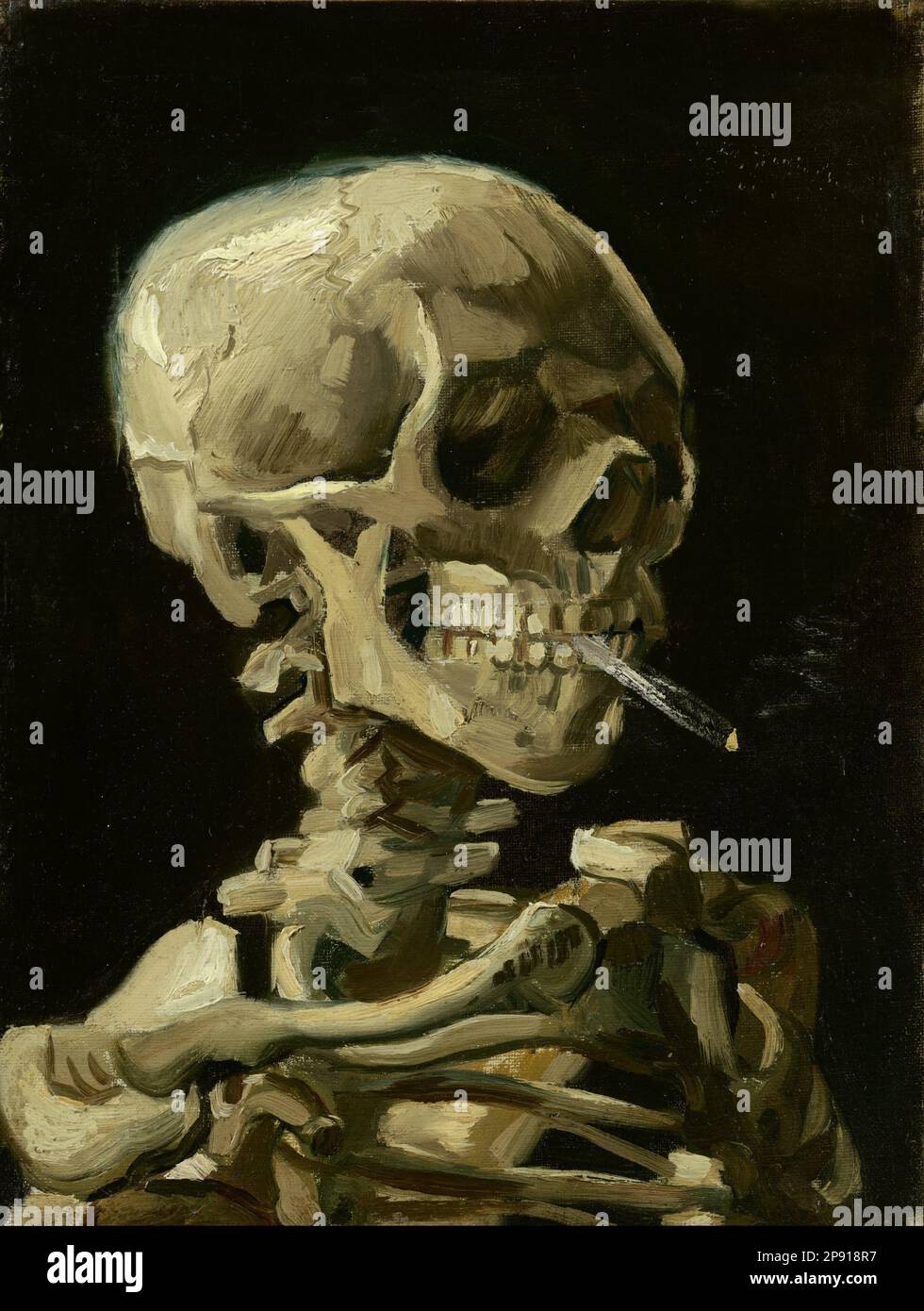Crâne d'un squelette avec une cigarette brûlante 1886 (présumé) par Vincent van Gogh Banque D'Images