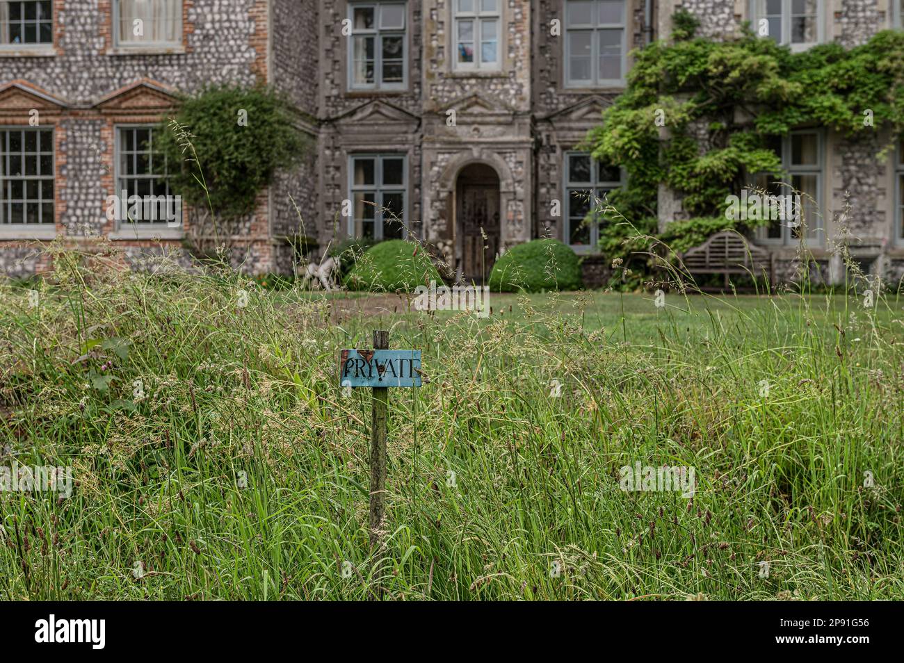 Propriété privée avec extérieur en flanelle du manoir de 17th siècles de Jacobean Wiveton Hall à Norfolk, Royaume-Uni Banque D'Images