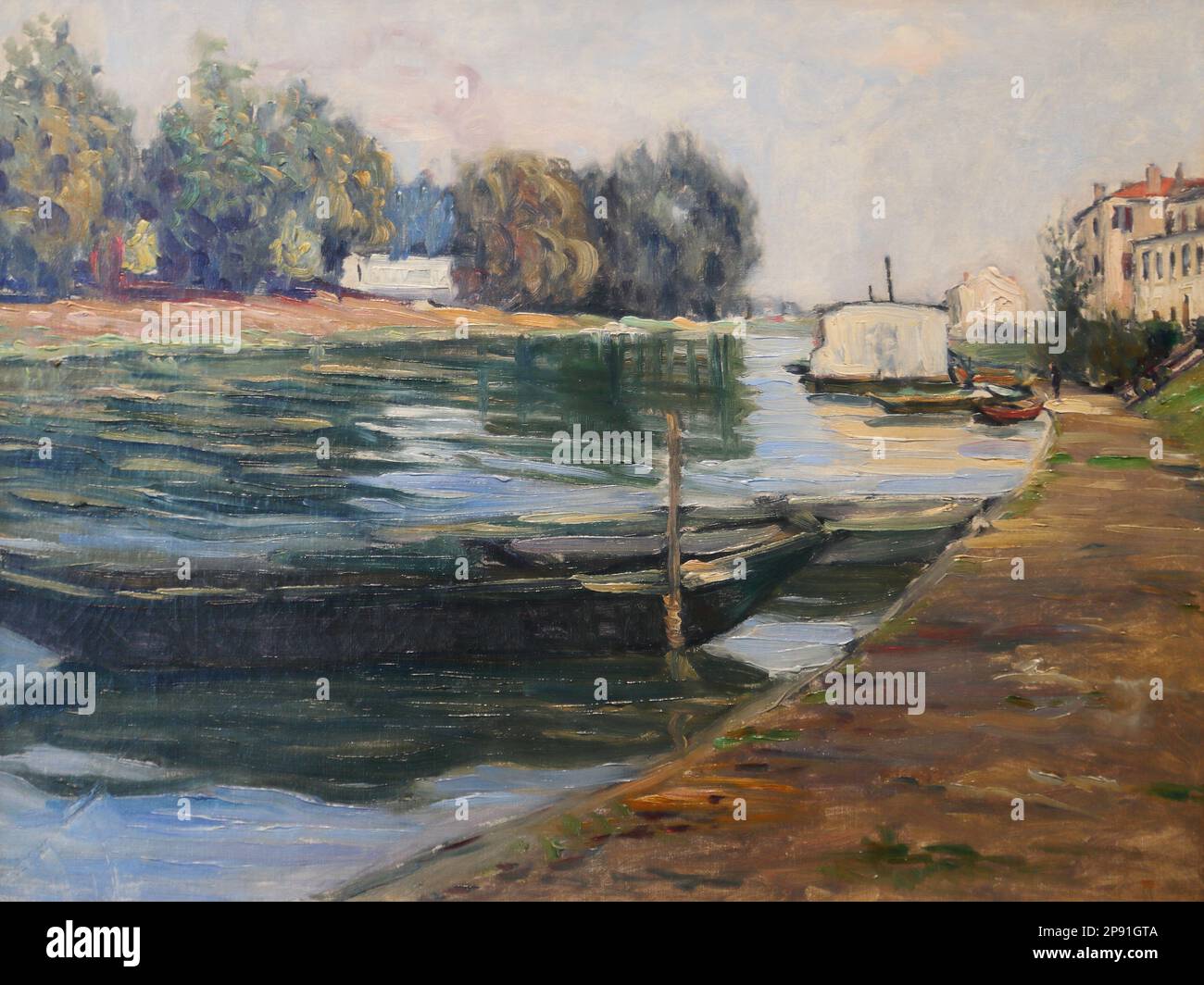 Ufer der Seine (bords de Seine) par le peintre impressionniste français Gustave Caillebotte au musée Wallraf-Richartz, Cologne, Allemagne Banque D'Images