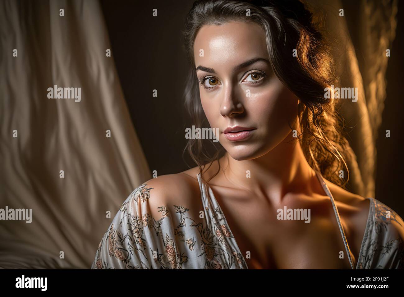 Élégance intime : capturez la sensualité d'une femme dans un caraco Photo  Stock - Alamy