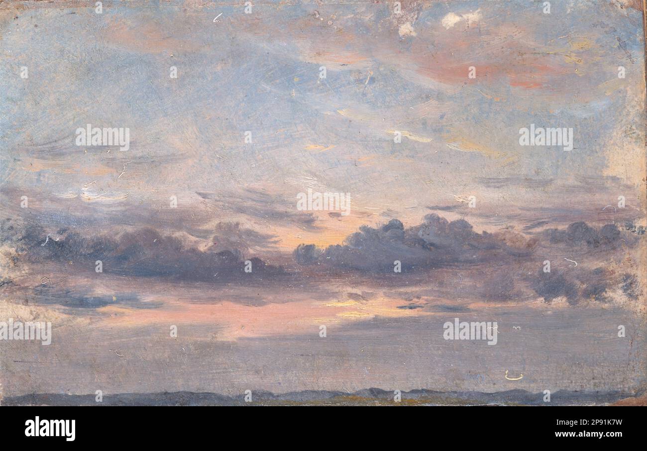 Une étude sur les nuages, coucher de soleil vers 1821 par John Constable Banque D'Images