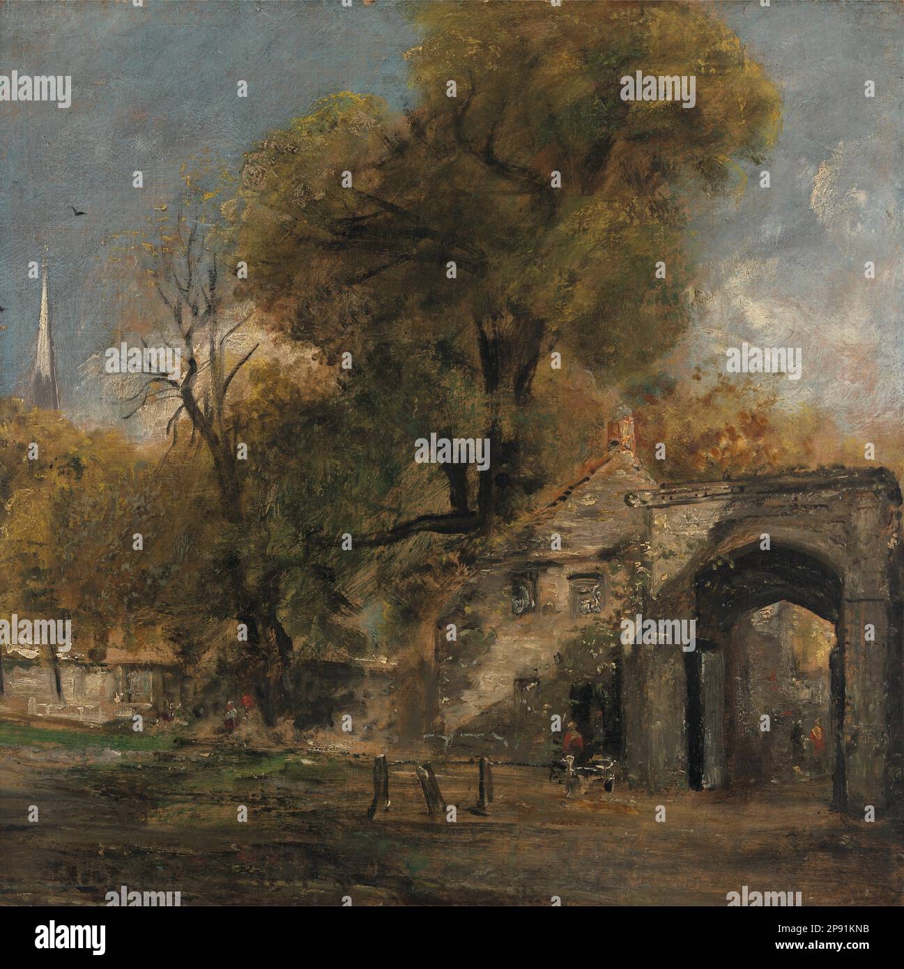Harnham Gate, Salisbury entre 1820 et 1821 par John Constable Banque D'Images